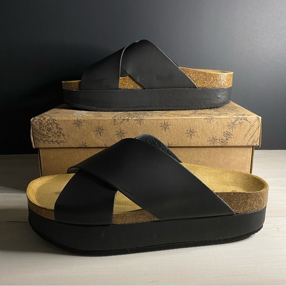 Free People Black Sidelines Flatform Sandals - Picture 4 of 16